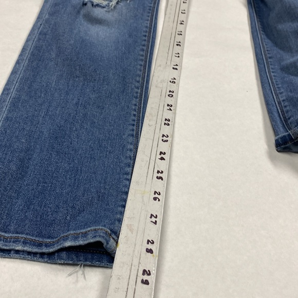 Women’s Express brand denim Jeans Cropped Skinny MidRise Distress ripped stretch - Picture 6 of 6